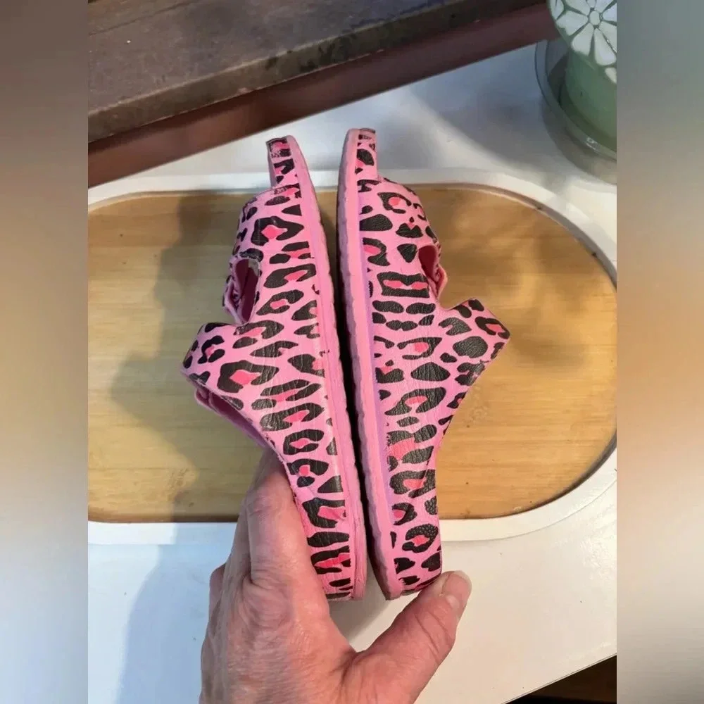 Big Girls Sandals 13-1 pink leopard